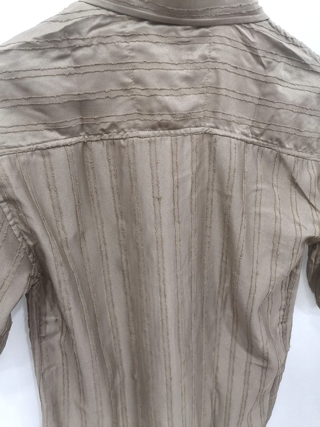 M7 Men's Brown Striped Short Sleeve Casual Shirt
