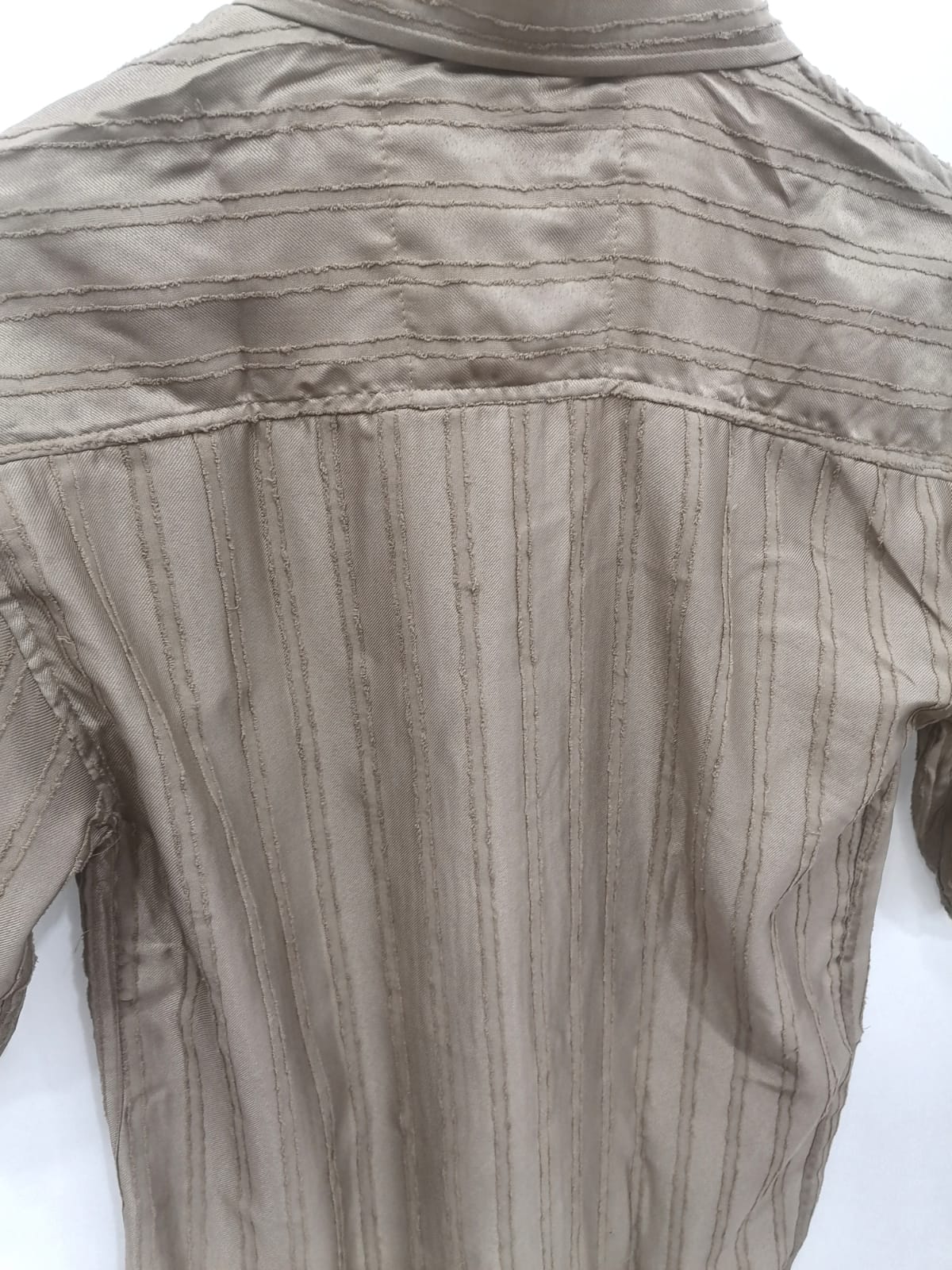M7 Men's Brown Striped Short Sleeve Casual Shirt