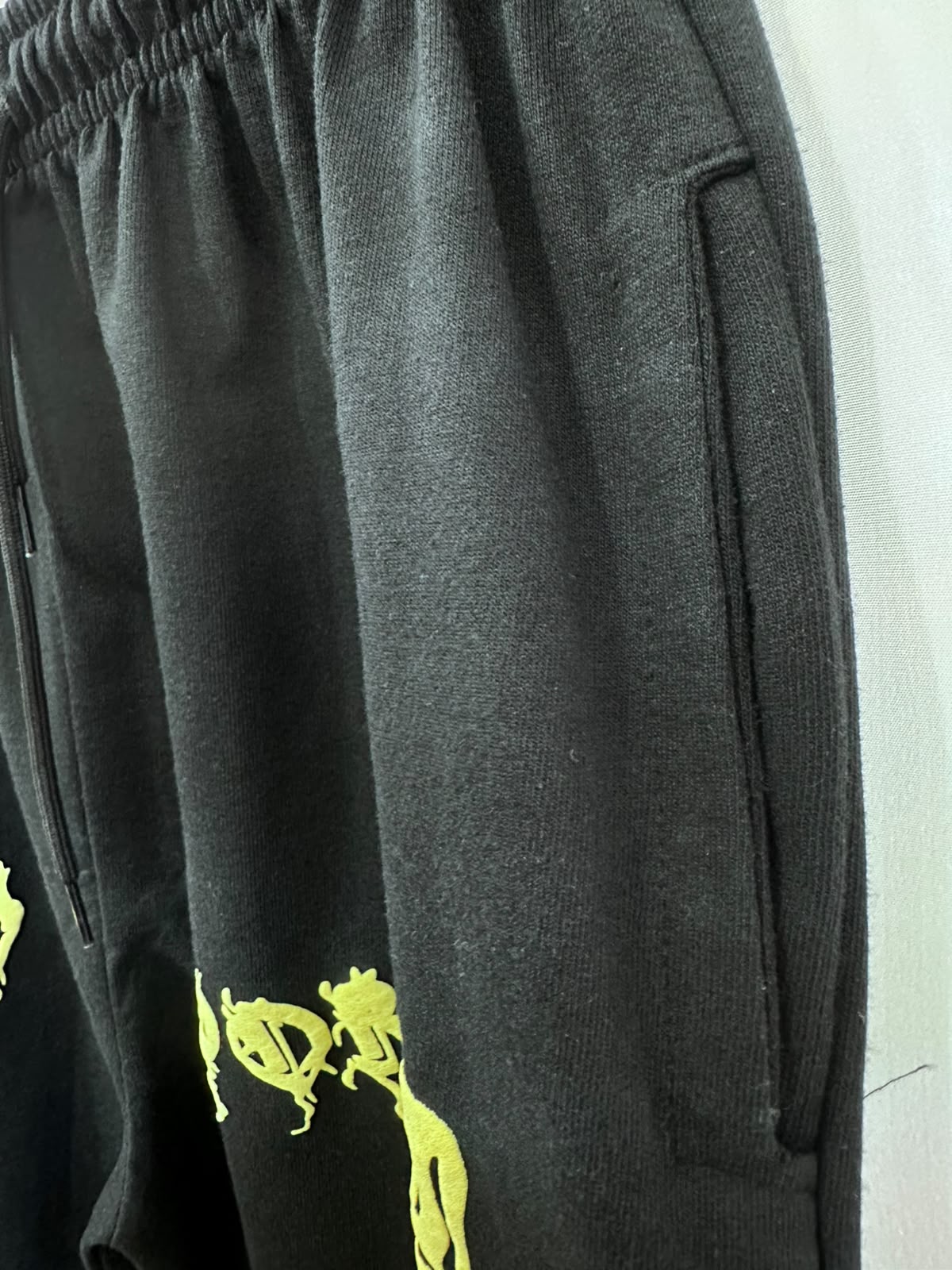 Black Graphic Skeleton Hand Drawstring Shorts