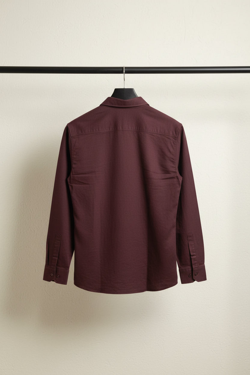 Men's Maroon Full Sleeve Casual Shirt by THE ROCKWAY PREMIUM