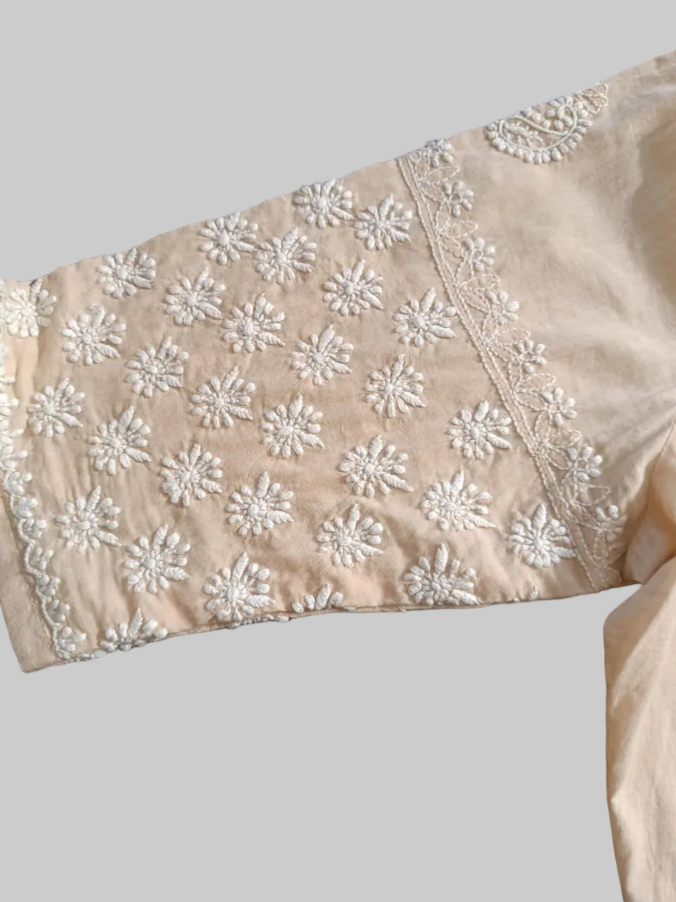 SEHER Peach Embroidered Cotton Top