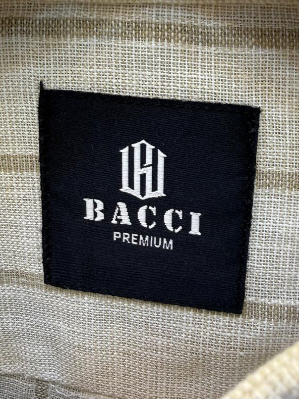 Men's BACCI PREMIUM Off-White Striped Full Sleeve Casual Shirt