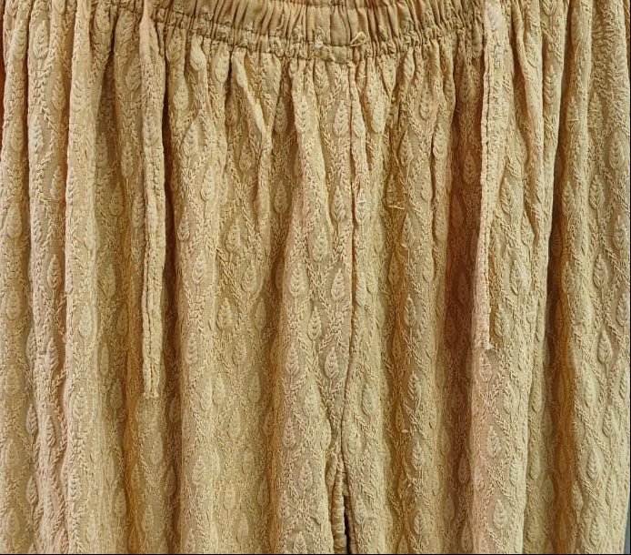 Women's Mustard Yellow Textured Palazzo Pants