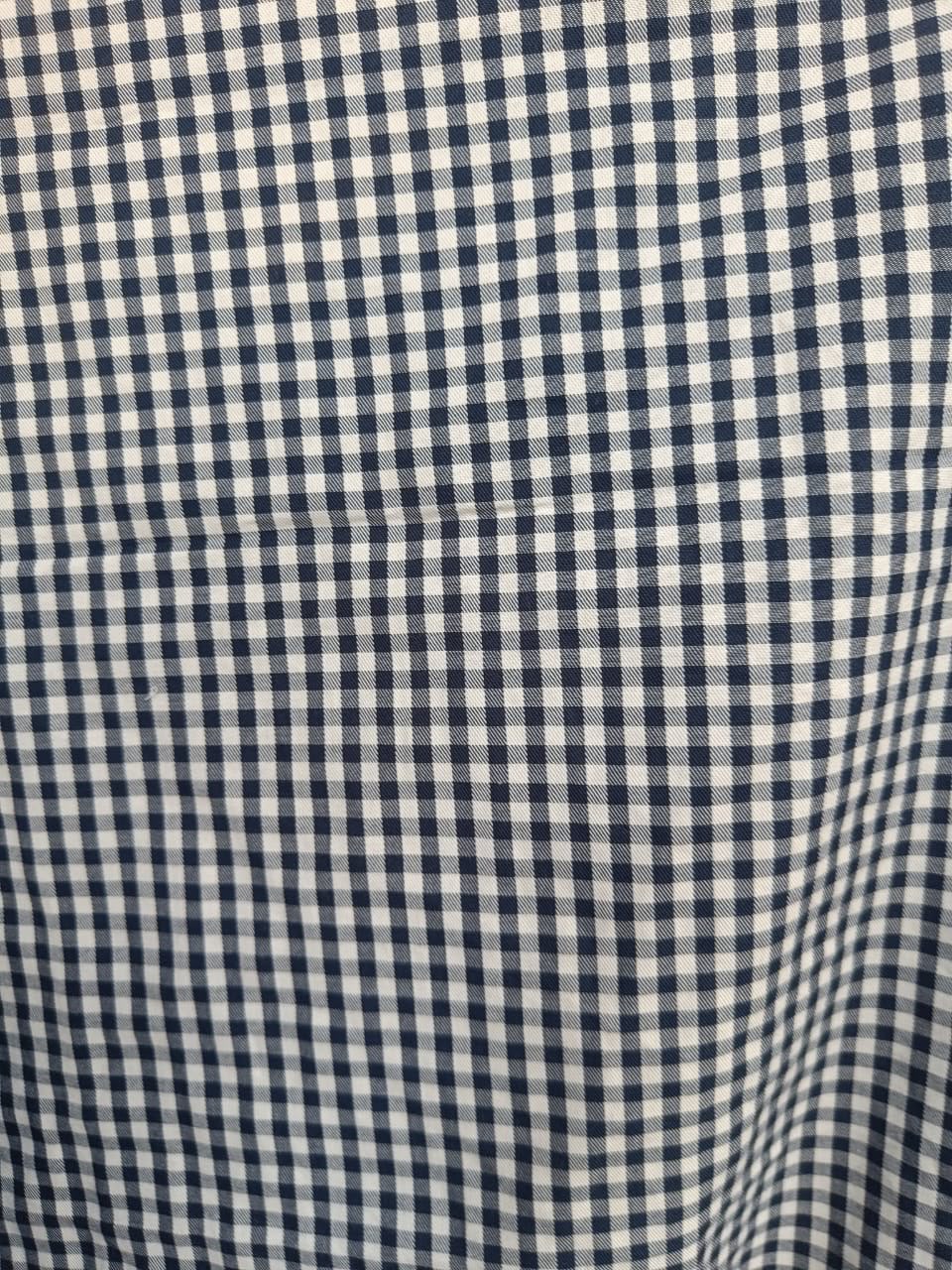 Women's Black and White Gingham Check Long Sleeve Shirt