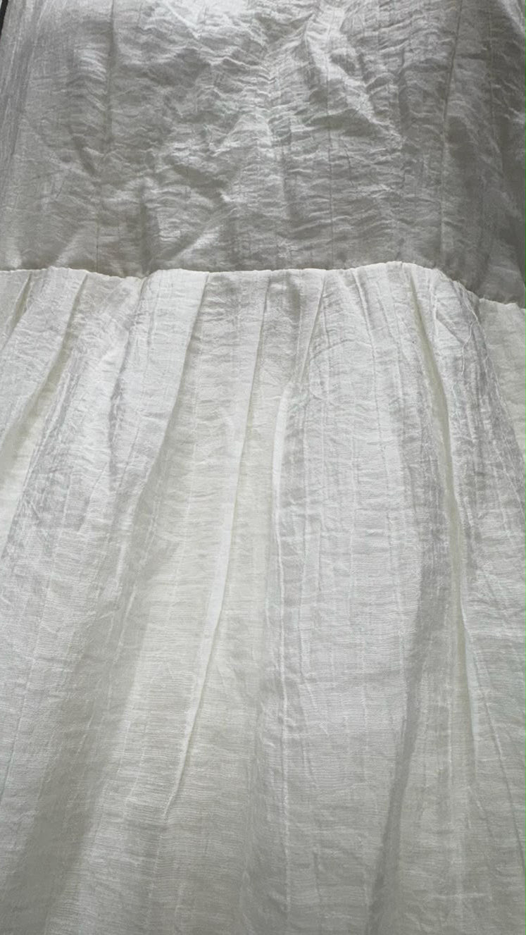 White Sleeveless Fit and Flare Mini Dress with Lace-Up Back