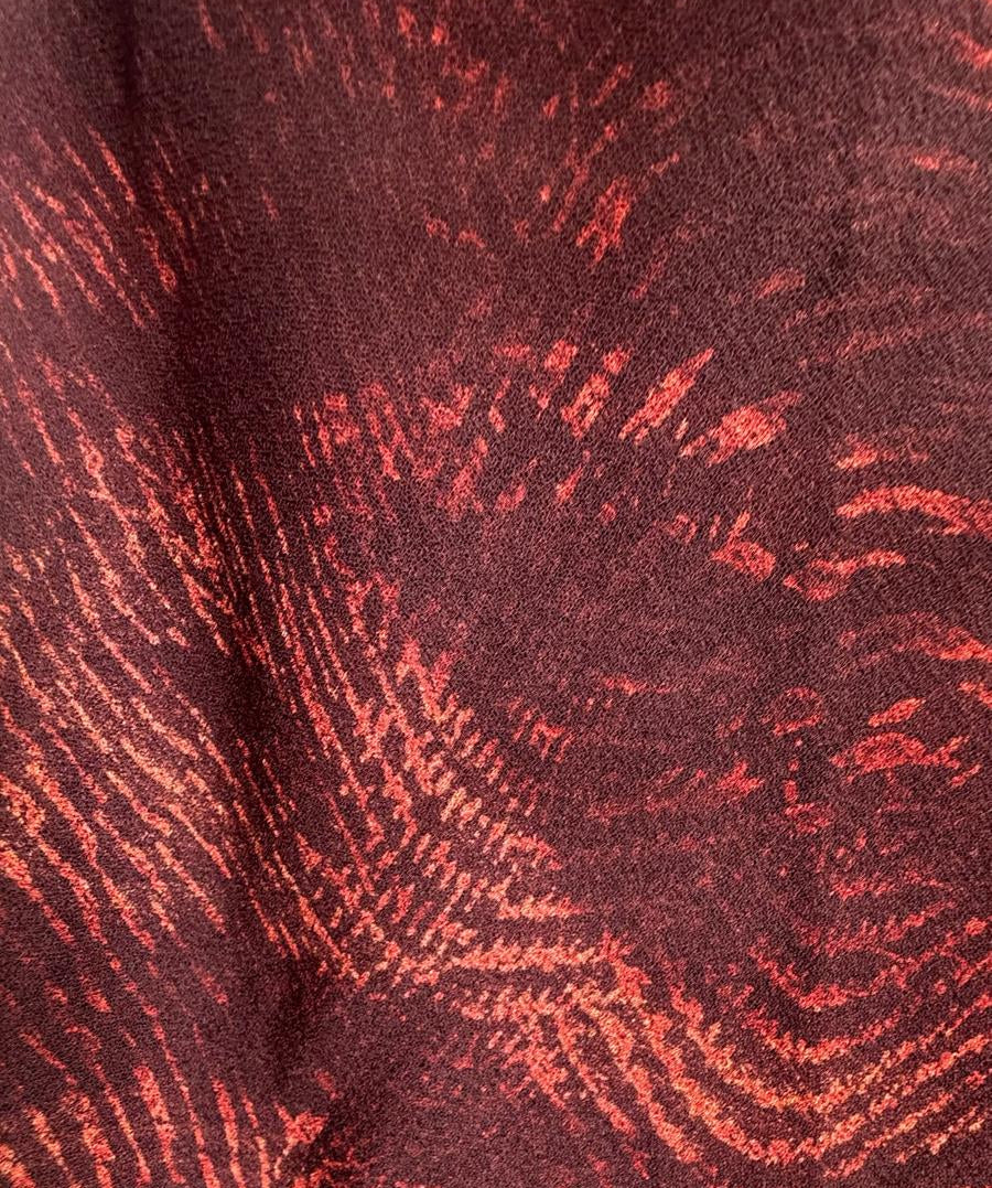 Women's Maroon Abstract Print Bodycon Mini Skirt