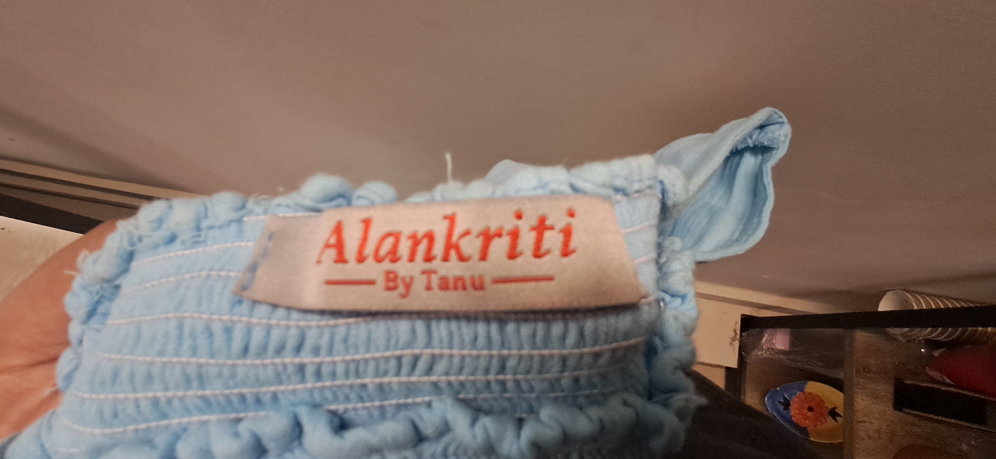 Alankriti By Tanu Sky Blue Smocked A-Line Midi Dress
