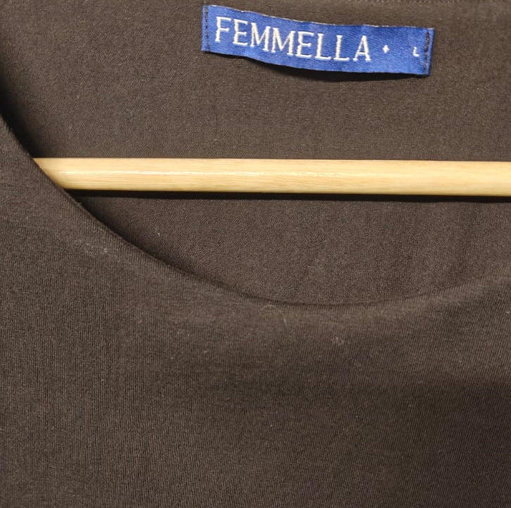 FEMMELLA Women's Black Layered Short Sleeve Top