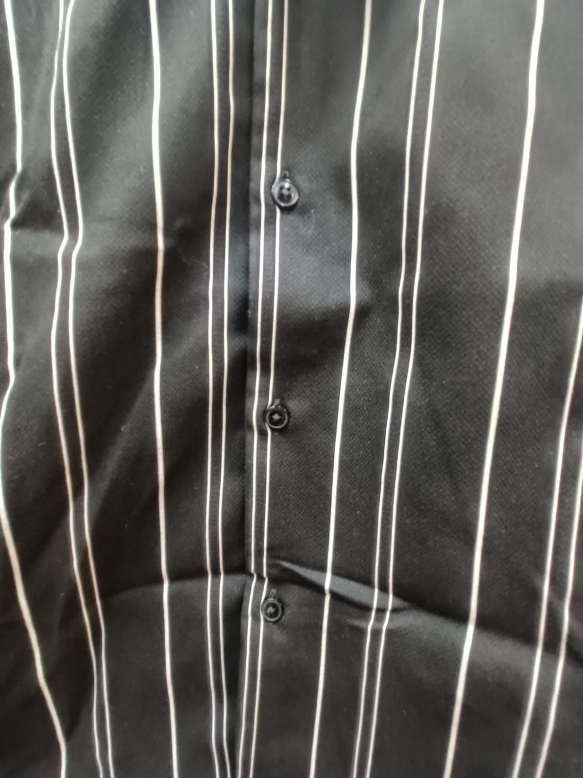 Black and White Striped Full Sleeve Shirt