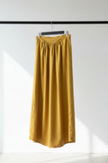 Women's Yellow Elastic Waist Relaxed Fit Maxi Skirt