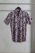 F DEGREE Men's Abstract Print Short Sleeve Casual Shirt