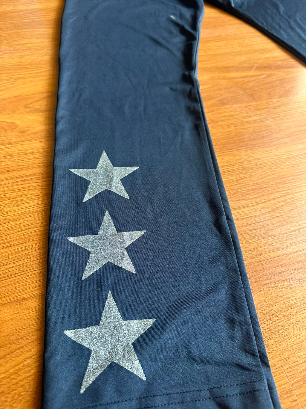 MYDREAMSTORE Women's Dark Blue Star Print Activewear Leggings, Size XL