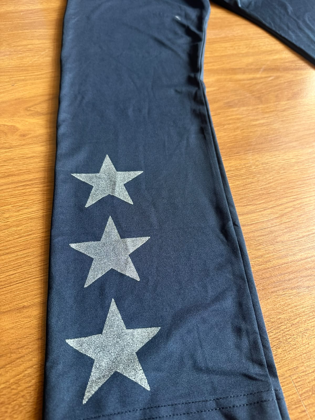 MYDREAMSTORE Women's Dark Blue Star Print Activewear Leggings, Size XL