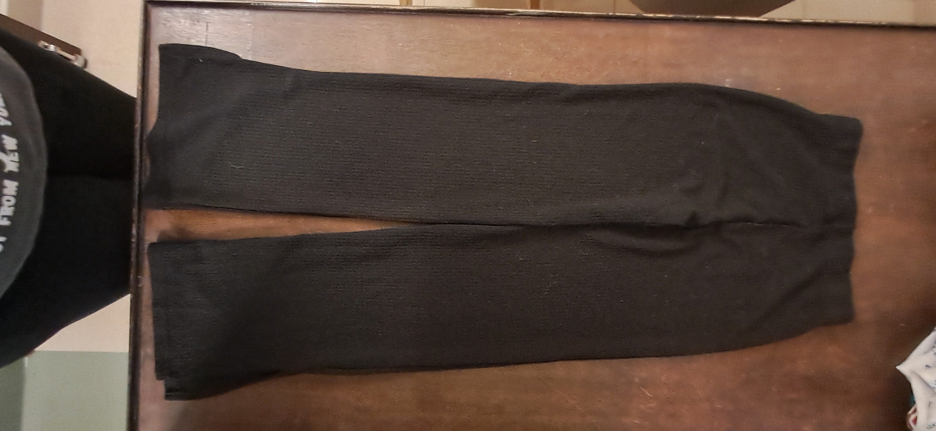 DIVIDED H&M Black Ribbed Wide Leg Pants