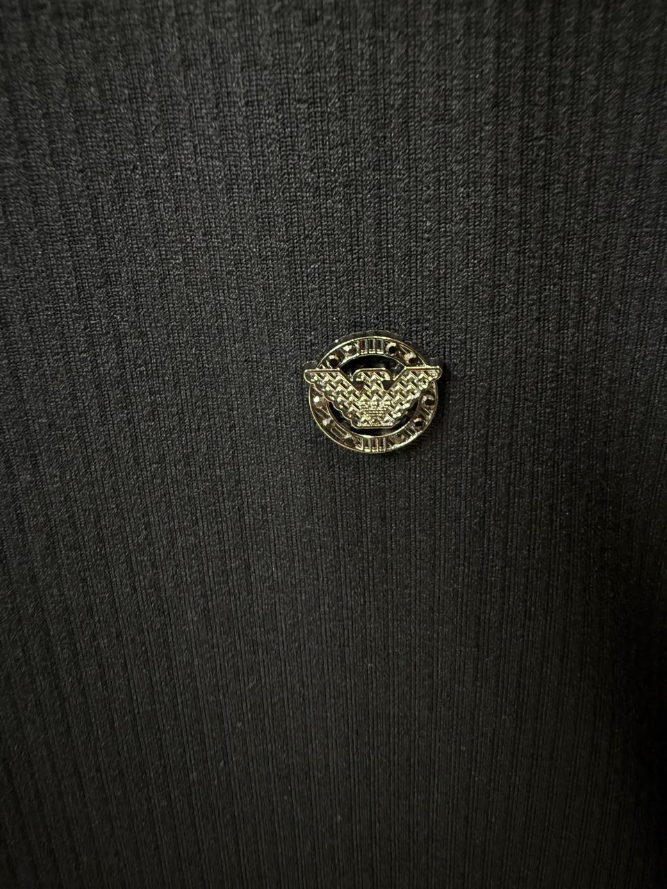 Black Armani Exchange Zip-Up Polo T-Shirt
