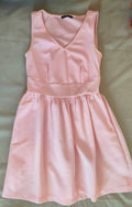 Zudio Pink Sleeveless V-Neck A-Line Mini Dress