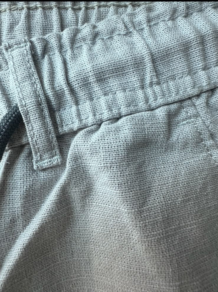 LEE ACTION Men's Light Grey Linen Lycra Comfort Fit Trousers