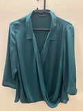 M&S Collection Women's Teal Green Wrap Blouse