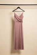 Women's Mauve Satin Cami Maxi Dress with Smocked Back
