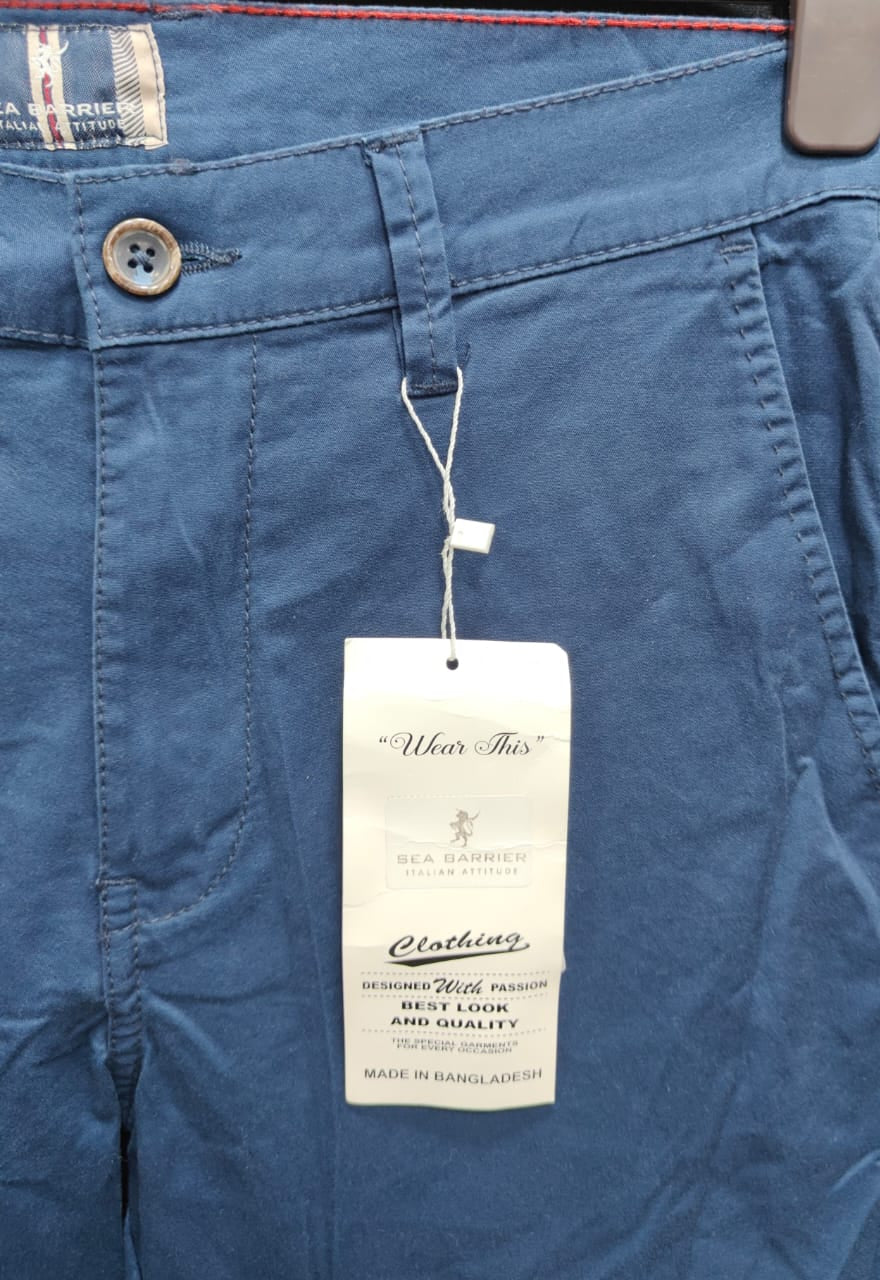 Men's Navy Blue Chinos by Sea Barrier