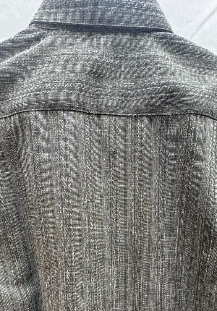 Men's Grey Striped Full Sleeve Casual Shirt by YELLOW