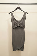 Women's Black V-Neck Bodycon Mini Dress