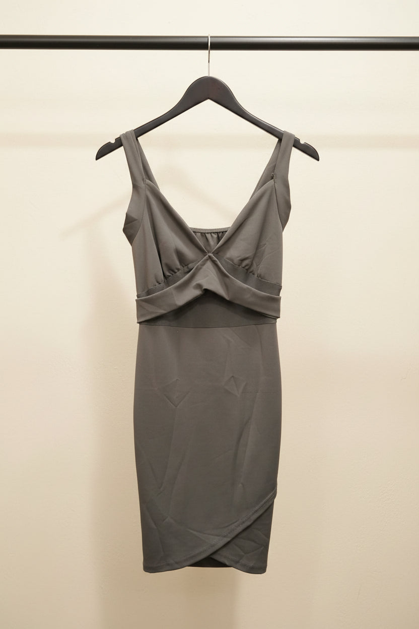 Women's Black V-Neck Bodycon Mini Dress