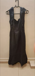 Black Ruffled Sleeveless Midi Dress by The Label