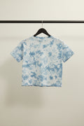 SUPER BRAND  Blue & White Tie-Dye Short Sleeve T-Shirt