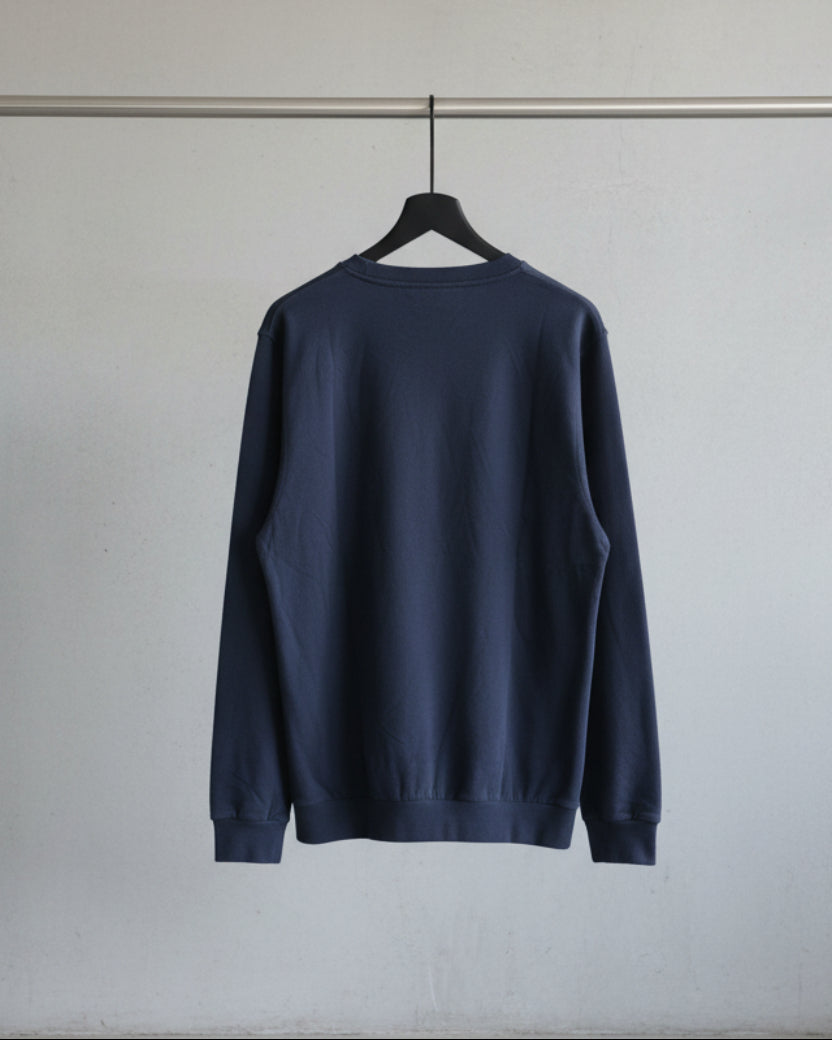 Men's Navy Blue Crew Neck Long Sleeve Sweatshirt