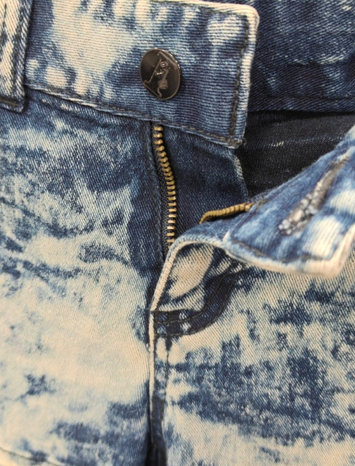 Women's Acid Wash Distressed Denim Mini Shorts