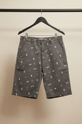 Men's Grey Printed Knee-Length Shorts