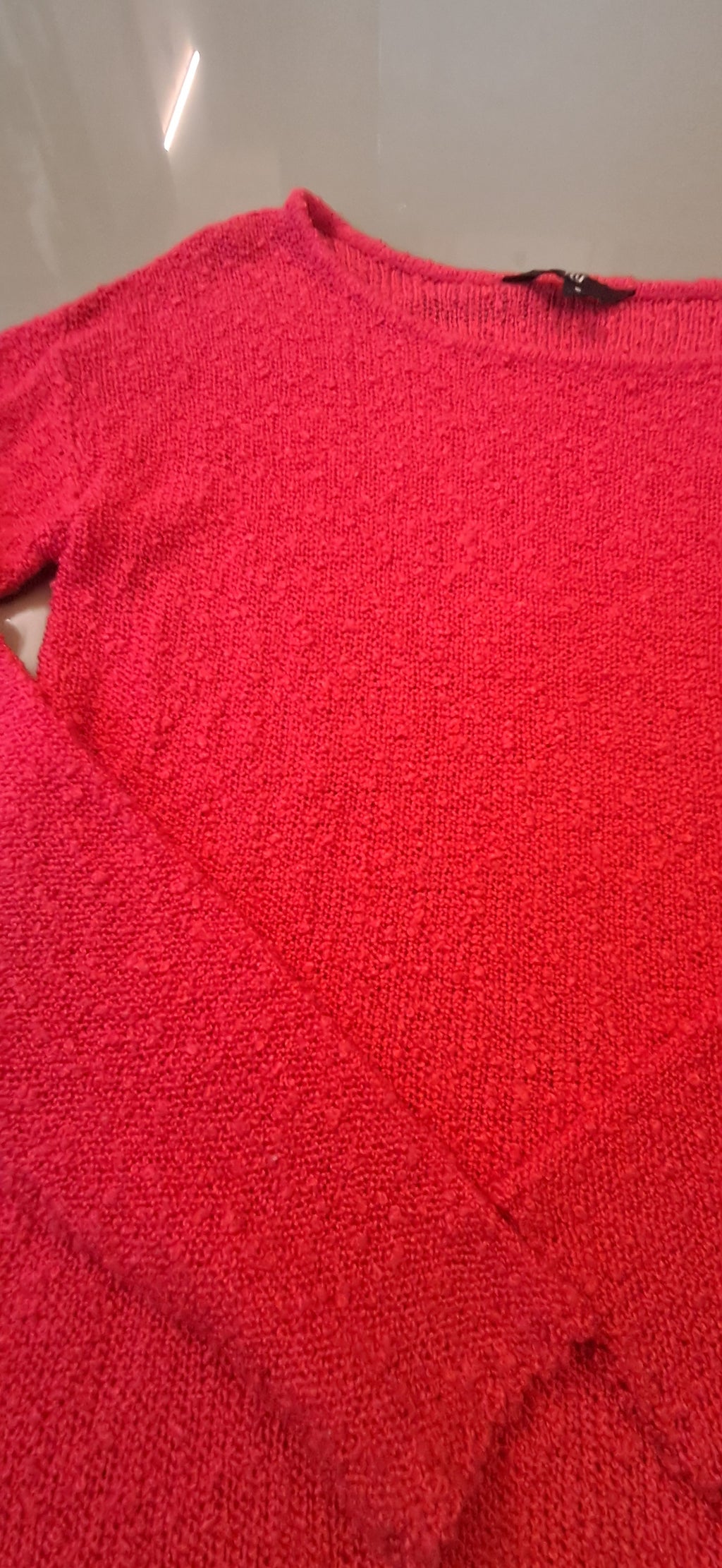 Fig Women's Hot Pink Textured Knit Long Sleeve Top