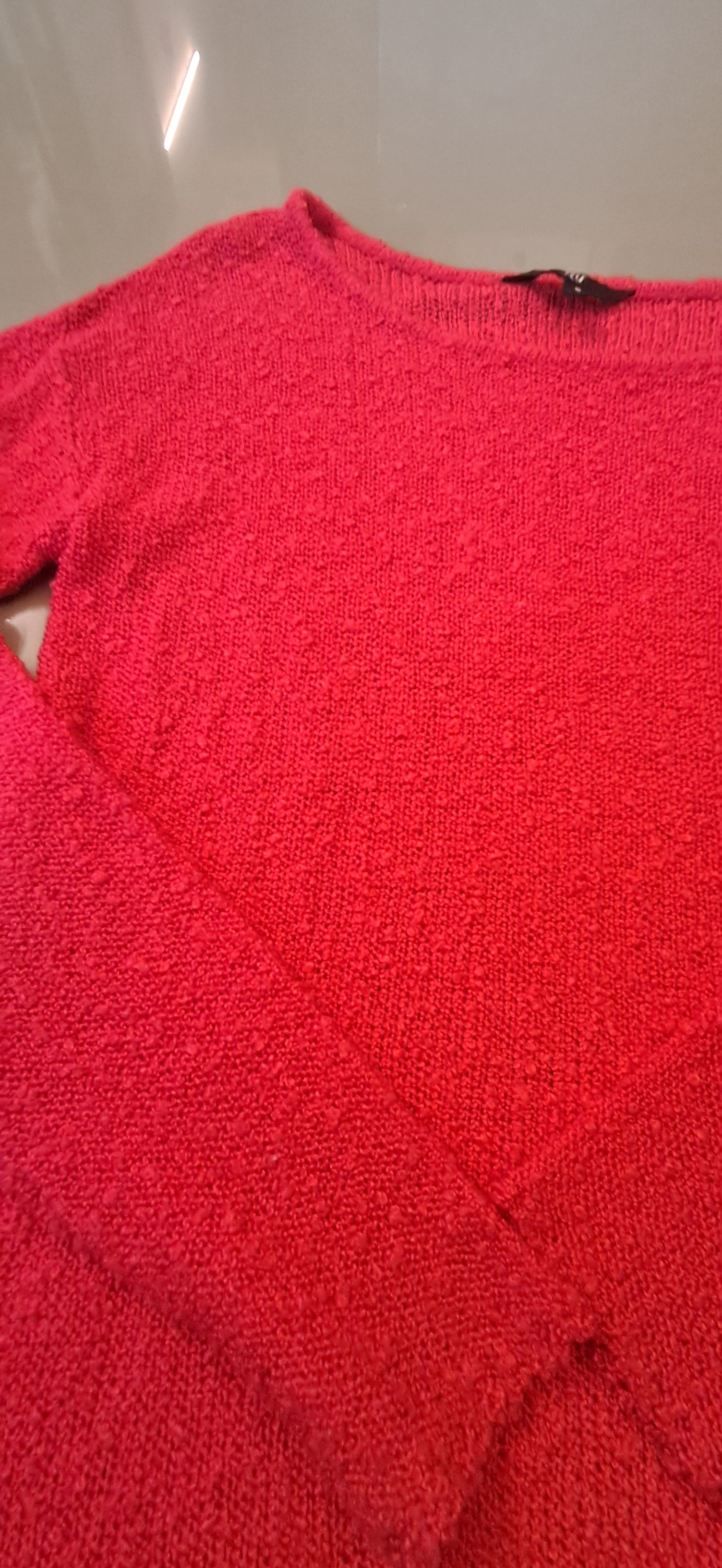 Fig Women's Hot Pink Textured Knit Long Sleeve Top