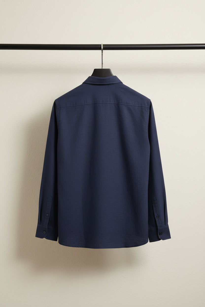 Men's NX-97 Navy Blue Long Sleeve Button-Down Shirt