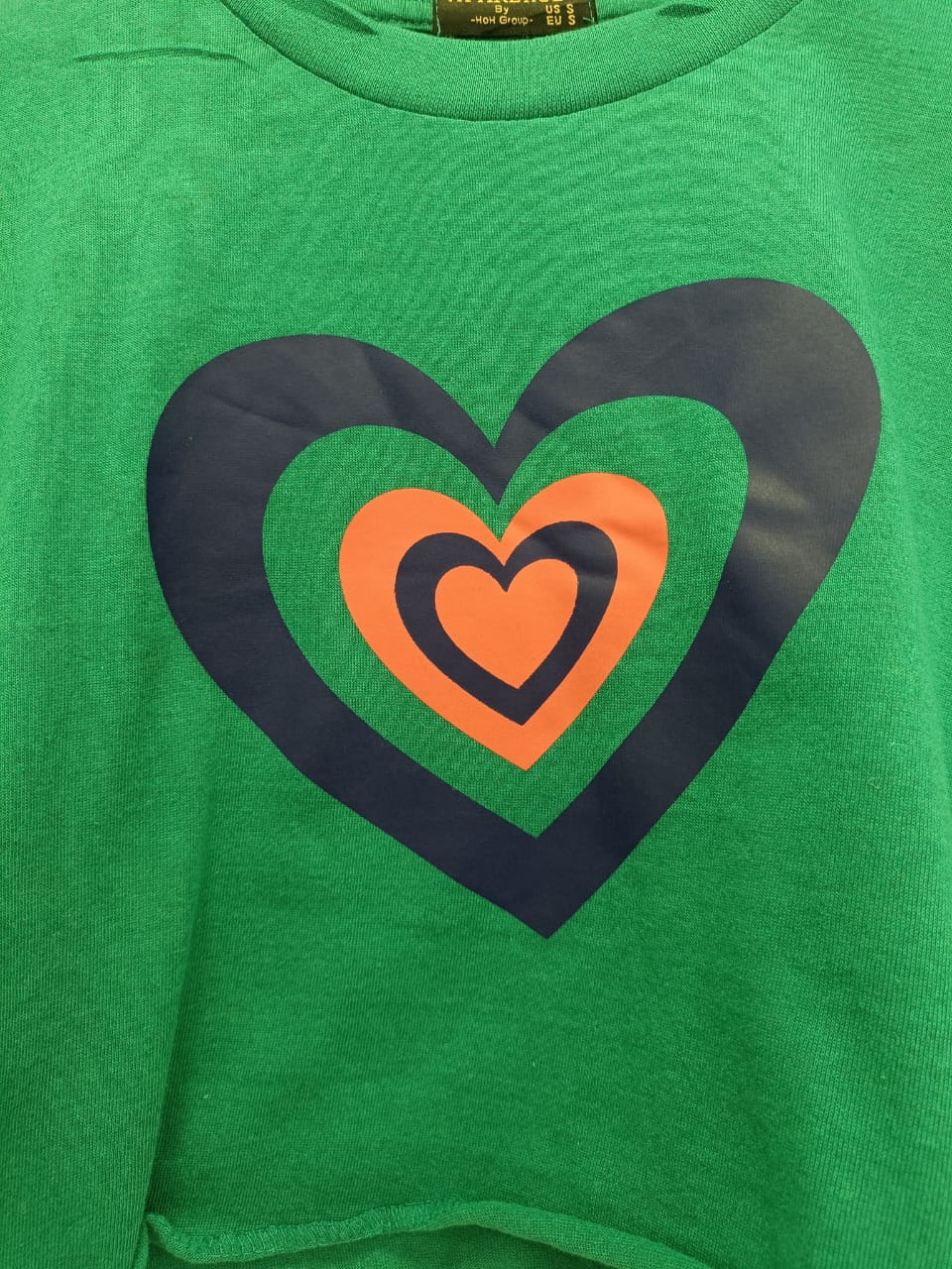 ATTIRHUB Green Heart Print Crop Top
