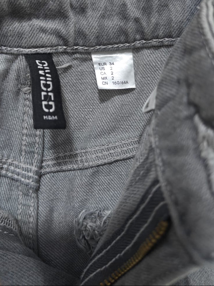 H&M Divided Grey Wide Leg Cargo Pants