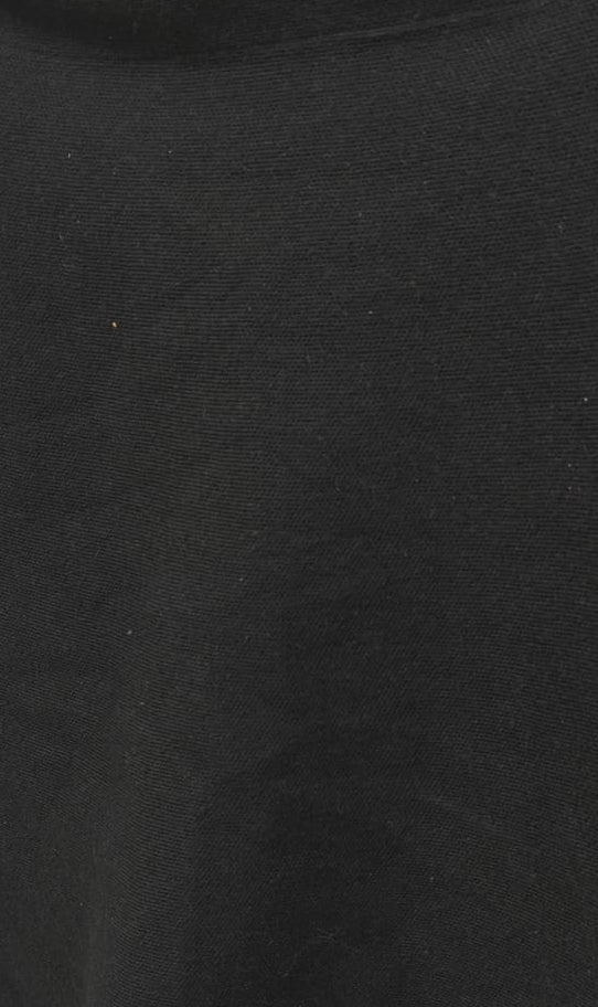 Black A-Line Skirt with White Trim and Gold Buttons