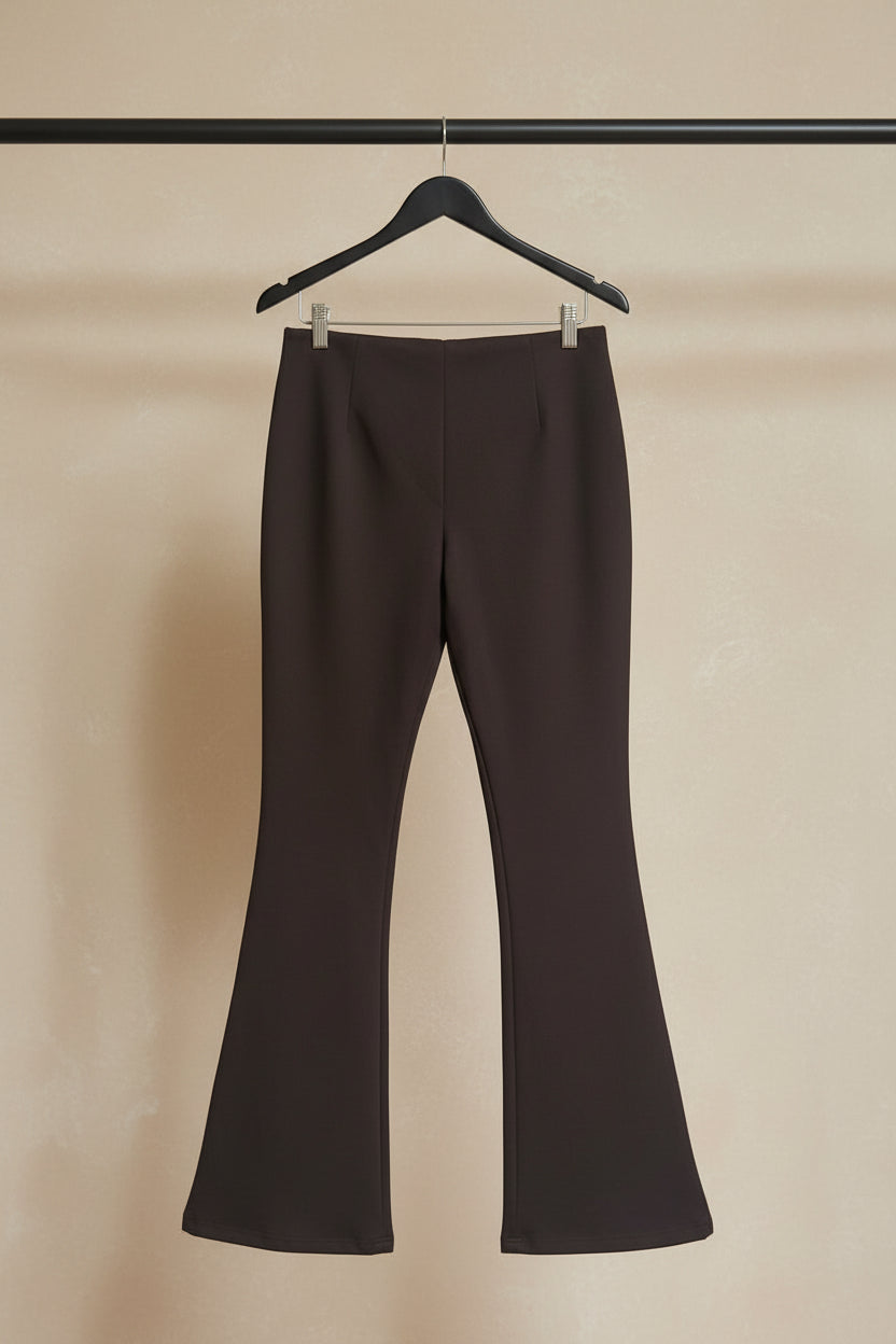 Women's Black High Waist Flared Trousers