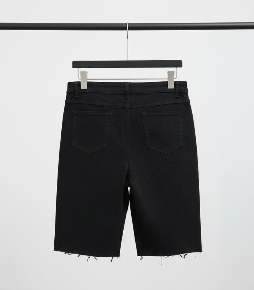 Women's Black Cut-Off Denim Shorts
