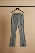 H&M Women's Houndstooth Pattern Split Hem Flared Trousers