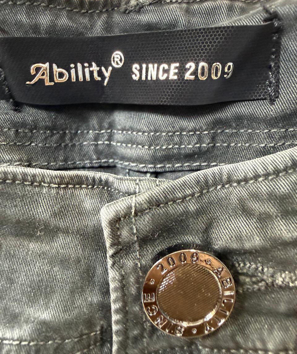 Men's Ability Black Washed Cargo Pants with Pockets