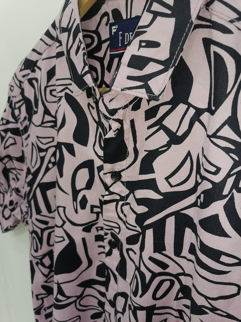 F DEGREE Men's Abstract Print Short Sleeve Casual Shirt
