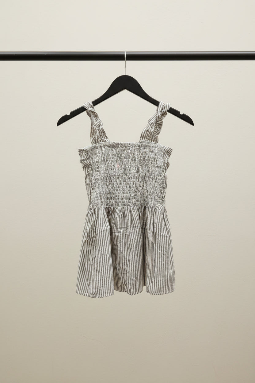 Women's Striped Ruched Sleeveless Top