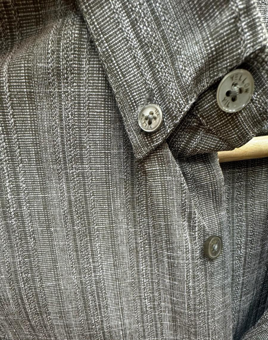 Men's Grey Striped Full Sleeve Casual Shirt by YELLOW