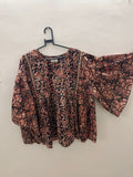 Jaypore Multicolor Printed Bell Sleeve Top