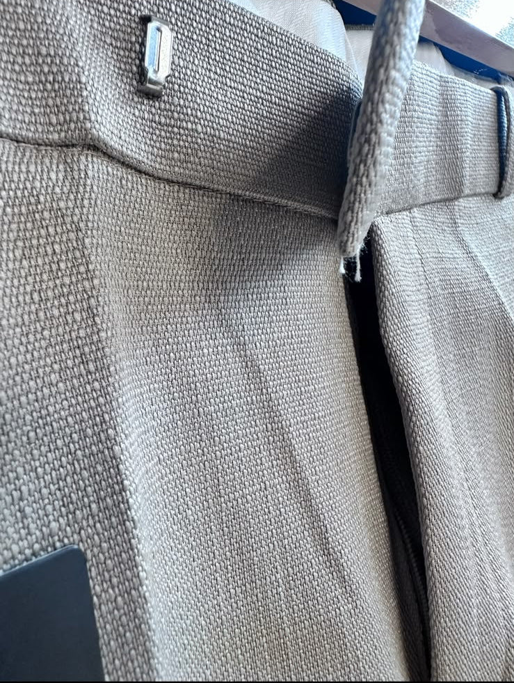 AFTERAX Men's Beige Slim Fit Formal Trousers