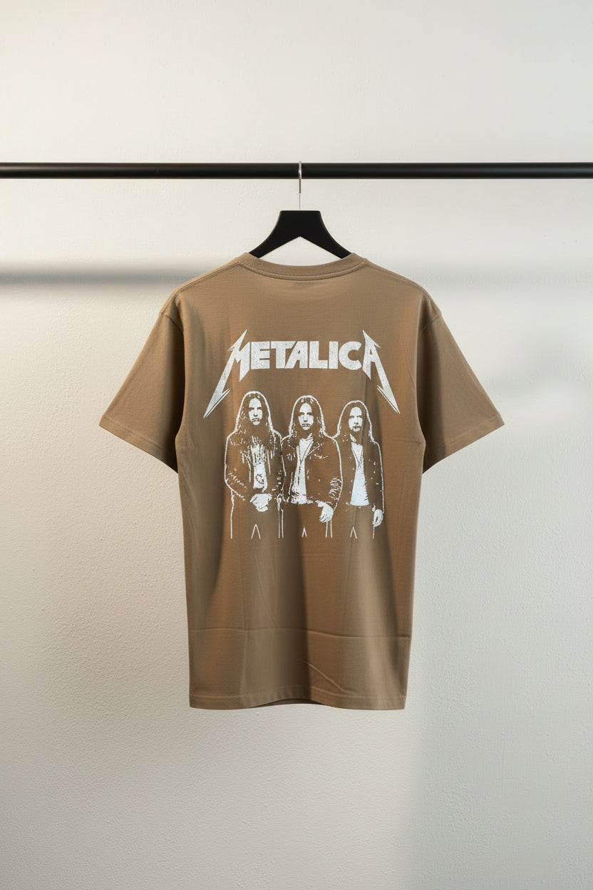 Essentials Metallica Graphic Brown Short Sleeve T-Shirt