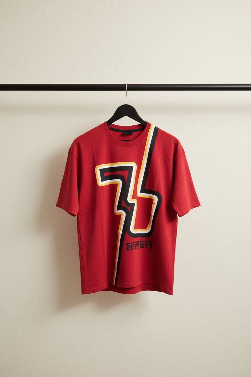 Ferrari Scuderia Racing Red T-Shirt with Car Graphic
