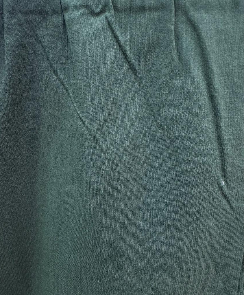 MG Women's Olive Green Straight Fit Elastic Waist Trousers